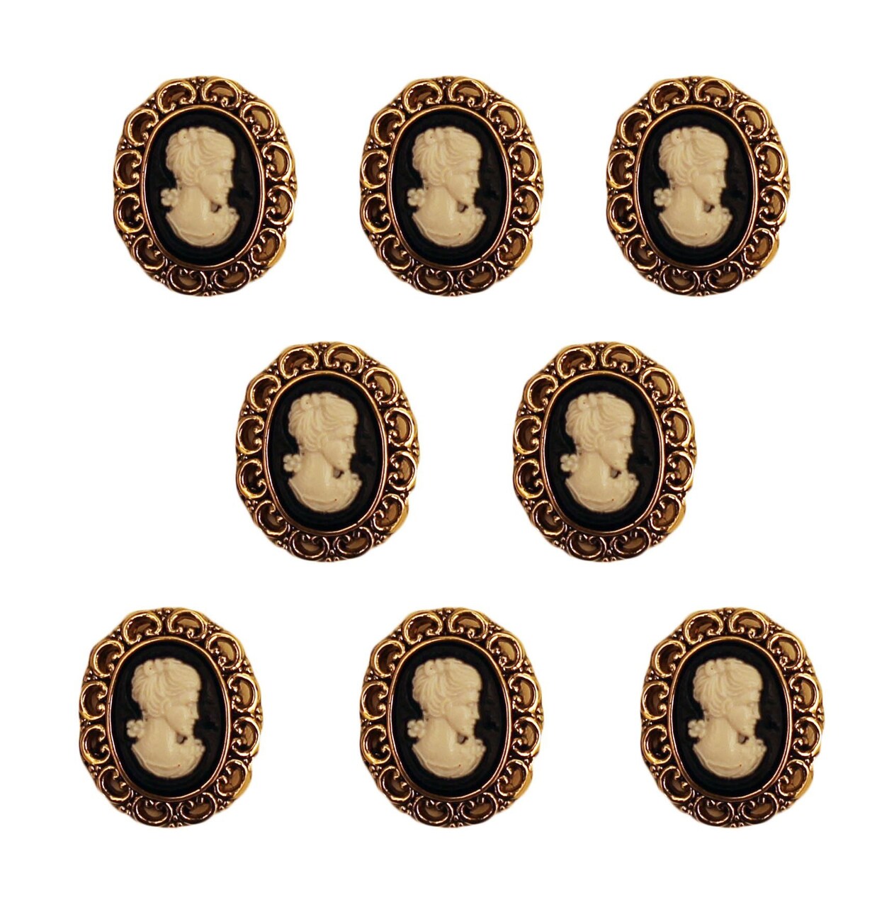 Buttons Galore and More Craft & Sewing Buttons - Small Cameo - 24 Buttons